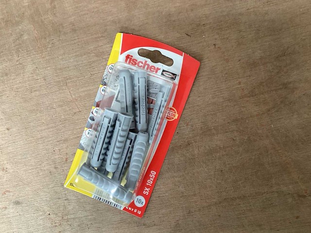 Fischer sx 10x50 k nylon plug, blister 10 stuks (175x) - afbeelding 1 van  4