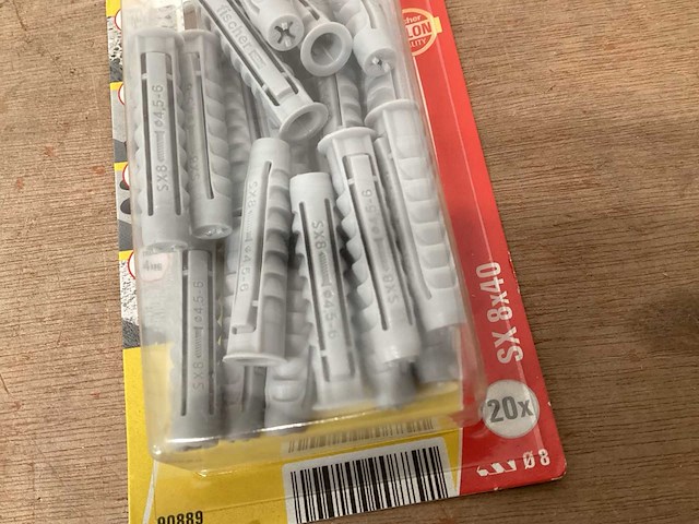 Fischer sx 8x40 nylon plug, blister 20 stuks (60x) - afbeelding 2 van  3