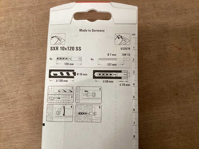 Fischer sxr10x120 plug met houtdraadbout (80x) - afbeelding 5 van  6