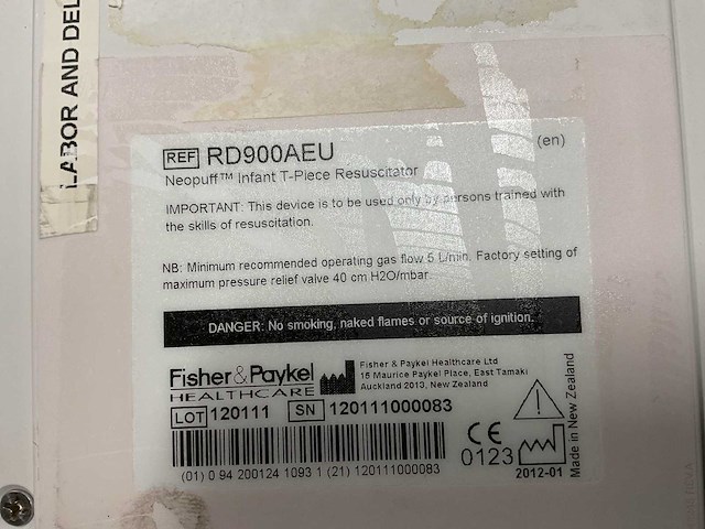 Fisher & paykel rd900 neopuff infant t-piece resuscitator - afbeelding 4 van  5