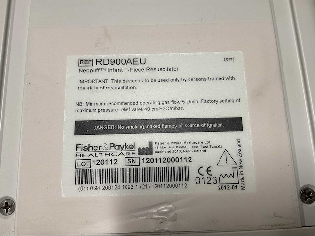 Fisher & paykel rd900 neopuff infant t-piece resuscitator - afbeelding 4 van  5