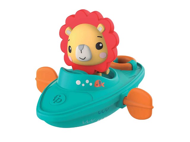 Fisher-price opwindbare paddle boot (leeuw) badspeelgoed (8x) - afbeelding 1 van  4