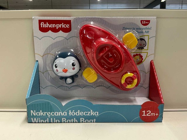 Fisher-price opwindbare paddle boot (pinguïn) badspeelgoed (8x) - afbeelding 2 van  4