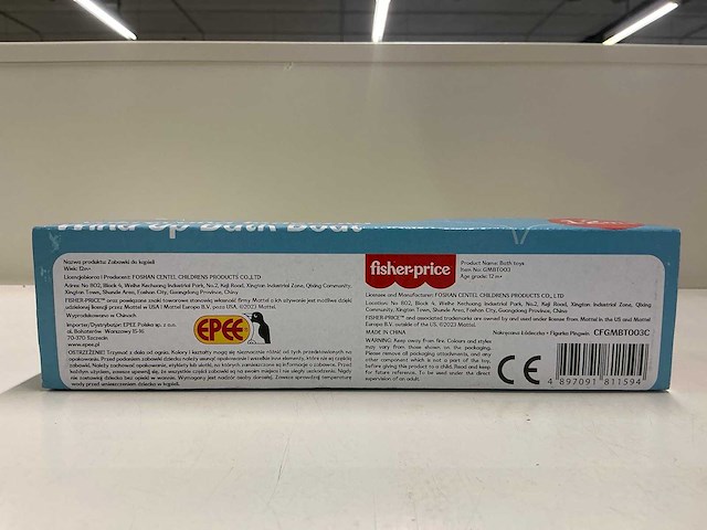 Fisher-price opwindbare paddle boot (pinguïn) badspeelgoed (8x) - afbeelding 3 van  4