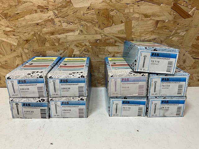 Fisprofi houtdraaibouten 7x110 en 10x120 (185x) - afbeelding 1 van  5