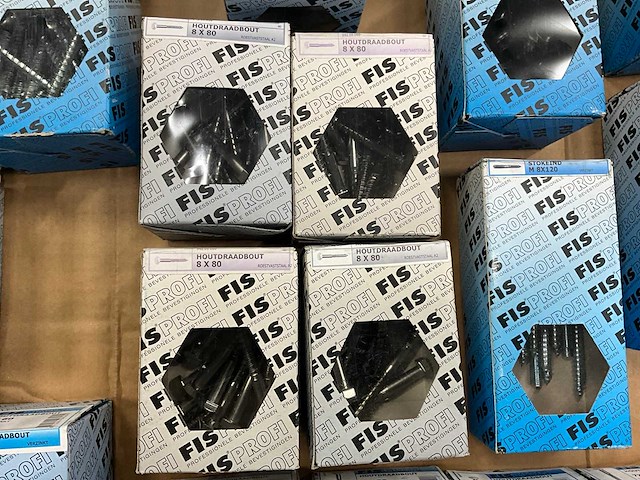 Fisprofi partij houtdraadbouten, slotbouten en stokeinden (80x) - afbeelding 5 van  20