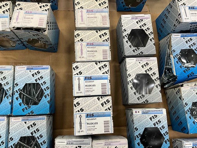 Fisprofi partij houtdraadbouten, slotbouten en stokeinden (80x) - afbeelding 6 van  20