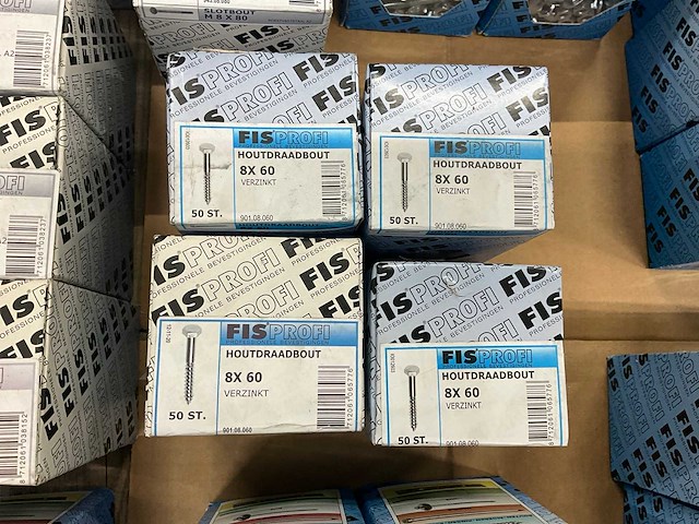 Fisprofi partij houtdraadbouten, slotbouten en stokeinden (91x) - afbeelding 2 van  22