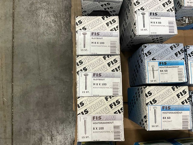 Fisprofi partij houtdraadbouten, slotbouten en stokeinden (91x) - afbeelding 3 van  22