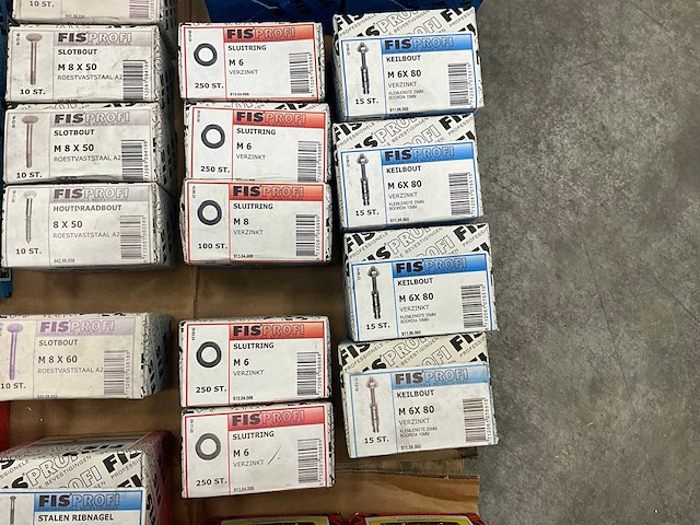 Fisprofi partij oa rvs moeren, sluitringen, houtdraadbouten en diversen (135x) - afbeelding 7 van  36