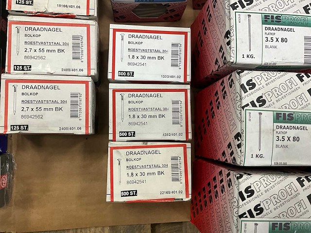 Fisprofi partij oa rvs moeren, sluitringen, houtdraadbouten en diversen (135x) - afbeelding 25 van  36