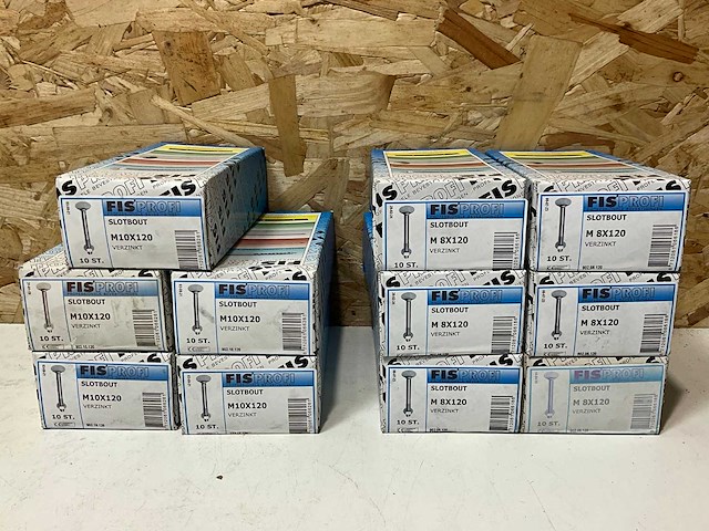 Fisprofi slotbouten m8x120 en m10x120 (110x) - afbeelding 1 van  5