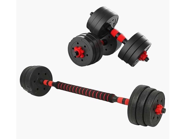 Fitness dumbell set umi essentials, zwart/rood - afbeelding 1 van  1