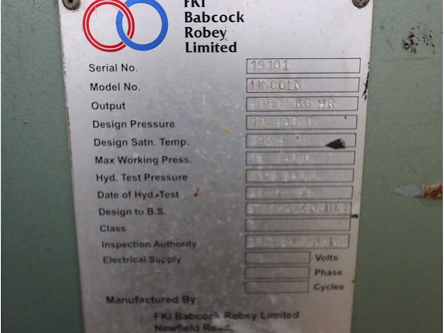 Fki babcock robey lincoln stoomketel (2x) - afbeelding 11 van  14