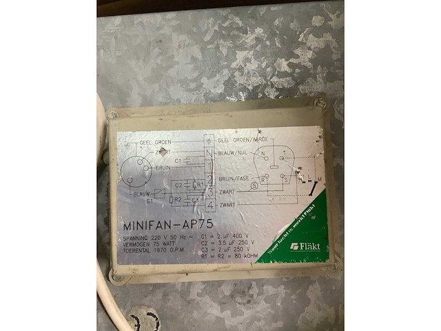 Flakt - minifan ap75 - ventilation duct - afbeelding 3 van  3