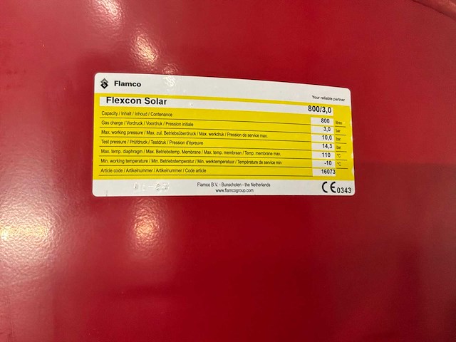 Flamco flexcon solar expansievat 800/3,0 10bar - afbeelding 9 van  13