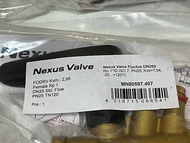 Flamco nexusvalve fluctus gecombineerde statische strangregel- en afsluitklep g1" bi. dn25 s (4x) - afbeelding 4 van  5