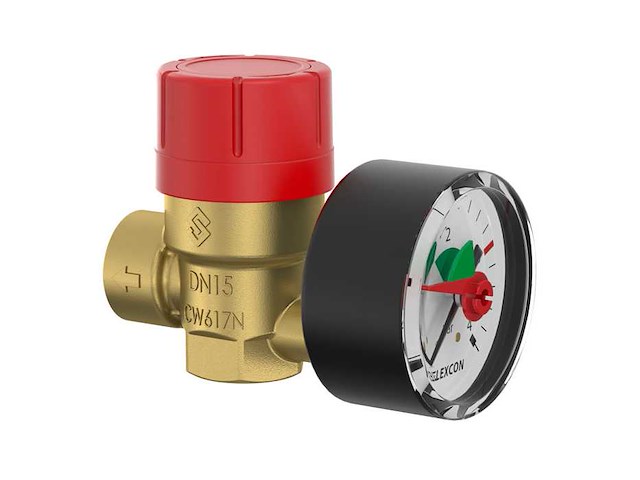 Flamco prescomano veiligheidsventielen met manometer (28x) - afbeelding 1 van  9