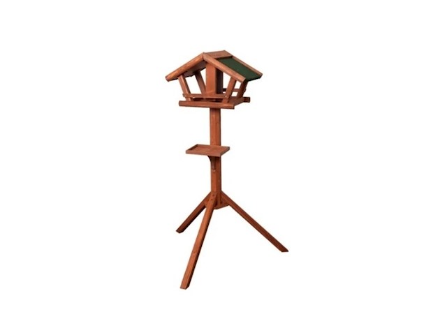 Flamingo voederhuis met staander mimir hout - afbeelding 1 van  4