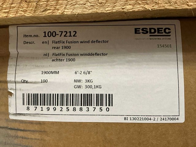 Flatfix fusion 100-7212 windreflector achter 1900 (100x) - afbeelding 5 van  5