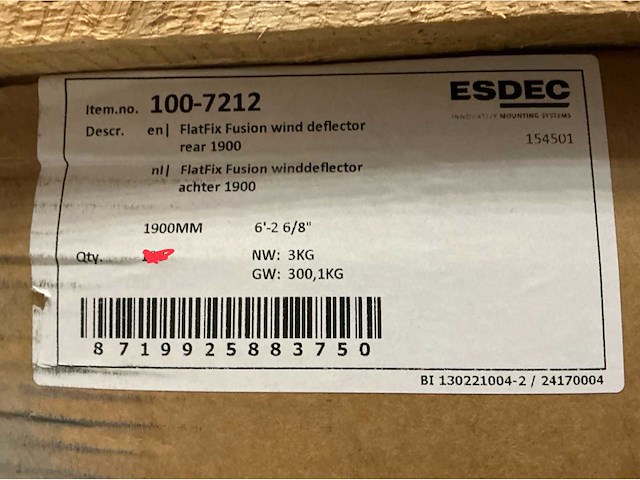 Flatfix fusion 100-7212 windreflector achter 1900 (27x) - afbeelding 5 van  5