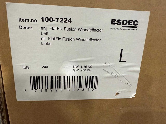 Flatfix fusion winddeflector links (1007224) - (200x) - afbeelding 2 van  2