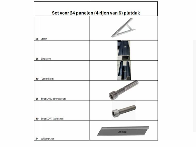 Flatroof - montageset voor 24 zonnepanelen (4 rijen van 6) - afbeelding 2 van  10