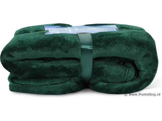 Fleecedeken 150x200cm groen - afbeelding 3 van  7