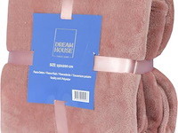 Fleecedeken 150x200cm oud roze - afbeelding 1 van  6