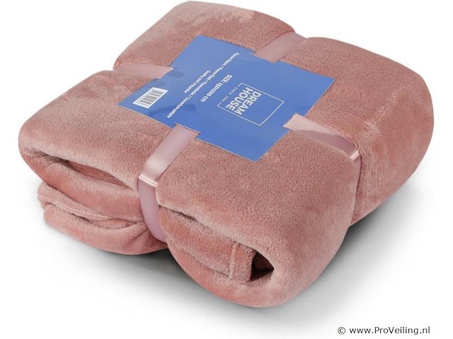 Fleecedeken 150x200cm oud roze - afbeelding 2 van  6