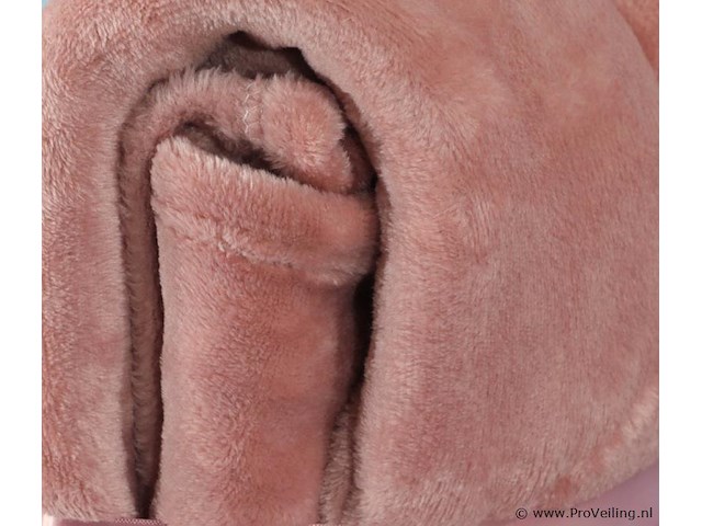 Fleecedeken 150x200cm oud roze - afbeelding 3 van  6