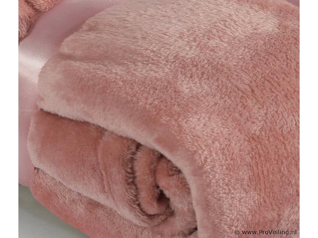 Fleecedeken 150x200cm oud roze - afbeelding 4 van  6