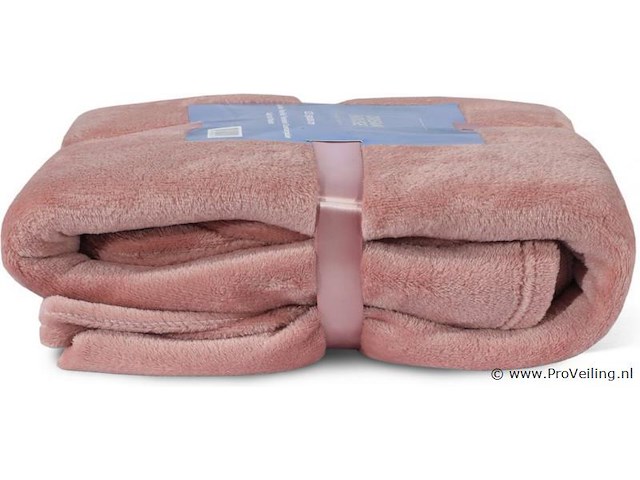 Fleecedeken 150x200cm oud roze - afbeelding 6 van  6