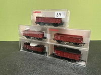 Fleischmann 3x 5205 / 5811 / 5365 modeltrein wagon (5x) - afbeelding 1 van  8