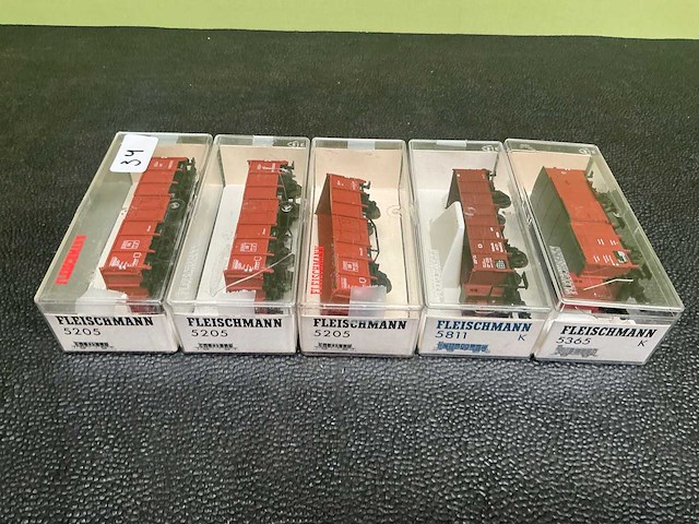 Fleischmann 3x 5205 / 5811 / 5365 modeltrein wagon (5x) - afbeelding 8 van  8