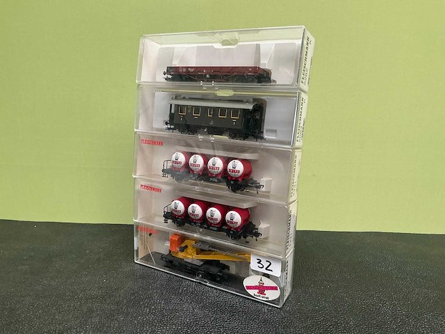 Fleischmann 5019 / 5262 / 5093 / 2x 5231 modeltrein wagon (5x) - afbeelding 1 van  8