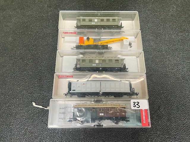 Fleischmann 5080 / 5898 / 2x 5336 / 5019 modeltrein wagon (5x) - afbeelding 2 van  8