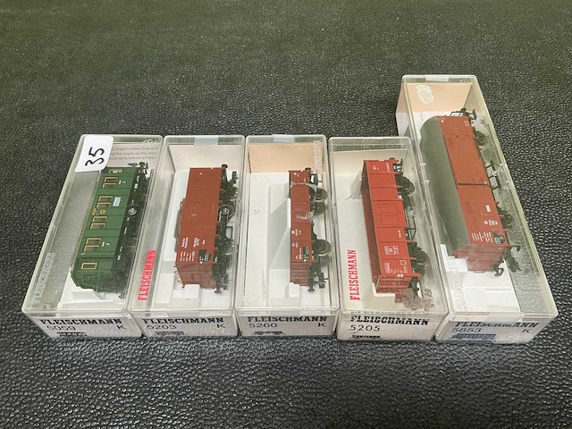 Fleischmann 5260 / 5205 / 5059 / 5203 / 5853 modeltrein wagon (5x) - afbeelding 5 van  5