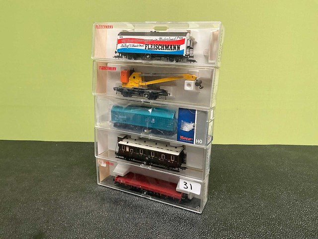 Fleischmann 5281 / 5019 / 905320 / 86 5831 / 66431 modeltrein wagon (5x) - afbeelding 1 van  8