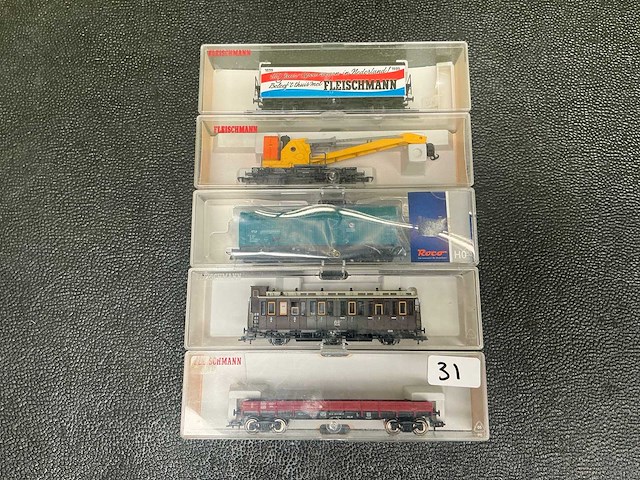 Fleischmann 5281 / 5019 / 905320 / 86 5831 / 66431 modeltrein wagon (5x) - afbeelding 2 van  8