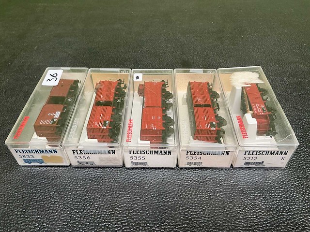 Fleischmann 5833 / 5355 / 5356 / 5354 / 5212 modeltrein wagon (5x) - afbeelding 2 van  2
