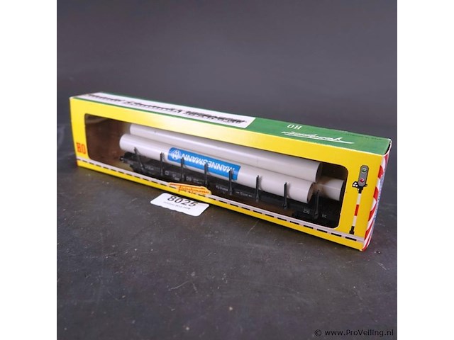 Fleischmann goederenwagon beladen met mannesmann buizen modelnr: 1486 - afbeelding 1 van  3
