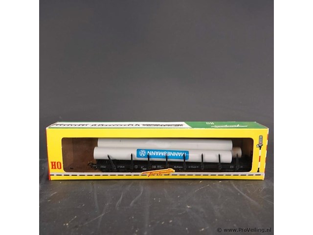 Fleischmann goederenwagon beladen met mannesmann buizen modelnr: 1486 - afbeelding 2 van  3