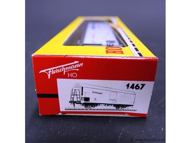 Fleischmann koelwagen ('kühlwagen') van transthermos kühlverkehr van de deutsche bundesbahn (db) modelnr: 1467 - afbeelding 3 van  3