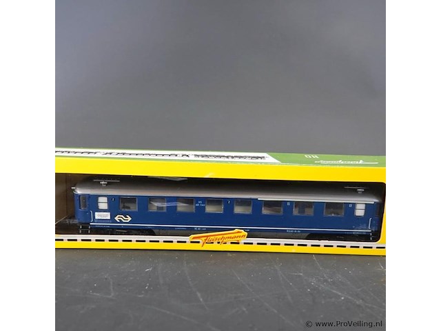 Fleischmann personenrijtuig (1e/2e klasse, type plan k/d, bedrijfsnummer ns ab 7363) in de blauwe kleur van de nederlandse spoorwegen - afbeelding 2 van  3