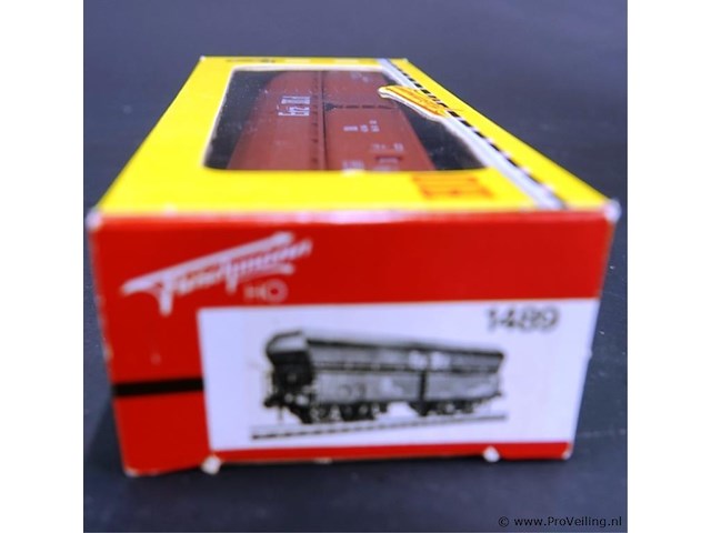 Fleischmann zelflosser (selbstentladewagen) type 'erz iiid' van de duitse spoorwegen (db) modelnr: 1489 - afbeelding 3 van  3