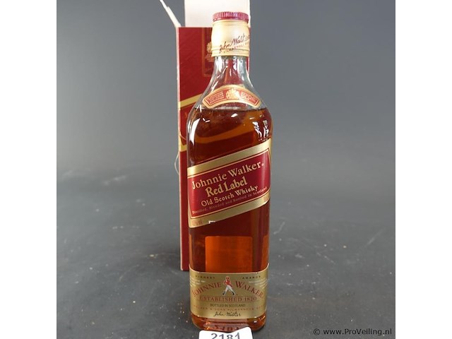 Fles johnnie walker red label old scotch whisky - afbeelding 2 van  5