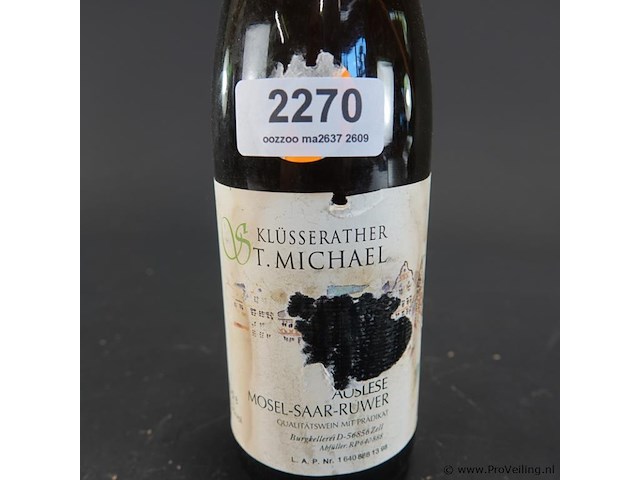 Fles klüsserather st. michael auslese - afbeelding 3 van  5
