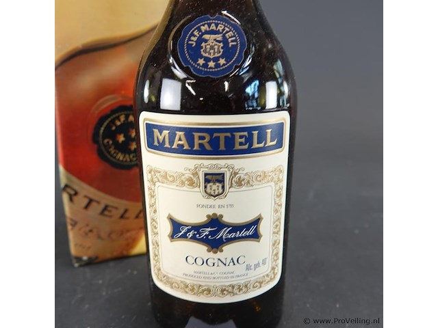 Fles martell 3 star (three star) cognac - afbeelding 2 van  5
