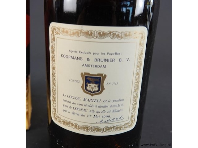 Fles martell 3 star (three star) cognac - afbeelding 3 van  5